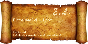 Ehrenwald Lipót névjegykártya